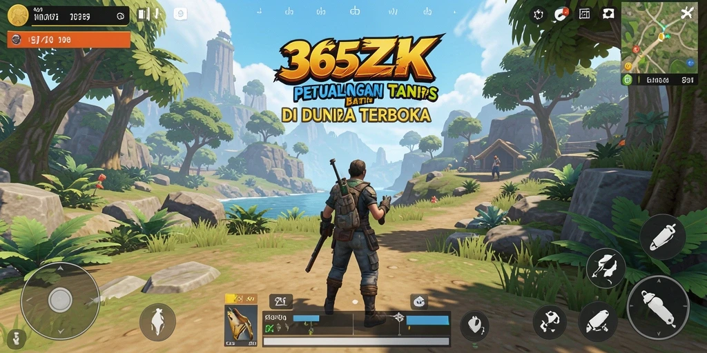 Screenshot gameplay <strong>365ZK</strong> yang menunjukkan dunia Open World yang luas dan indah.