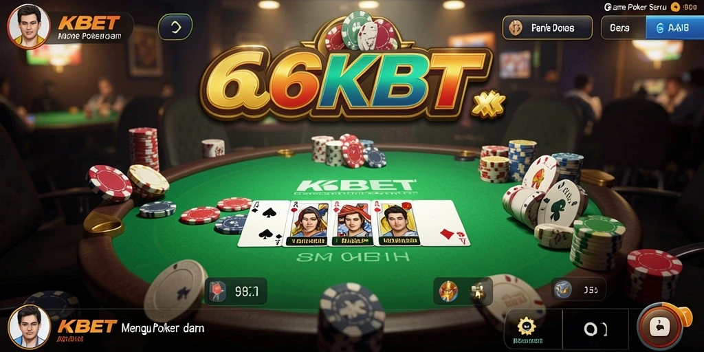 Tangkapan layar utama 66KBET menampilkan gameplay Poker yang seru.