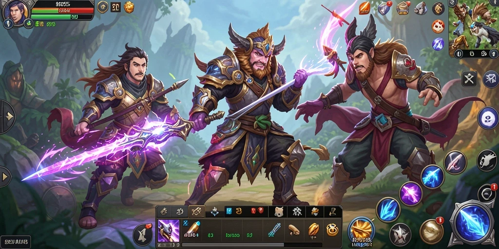 Screenshot utama 8055 menampilkan aksi seru dalam pertempuran MMORPG.