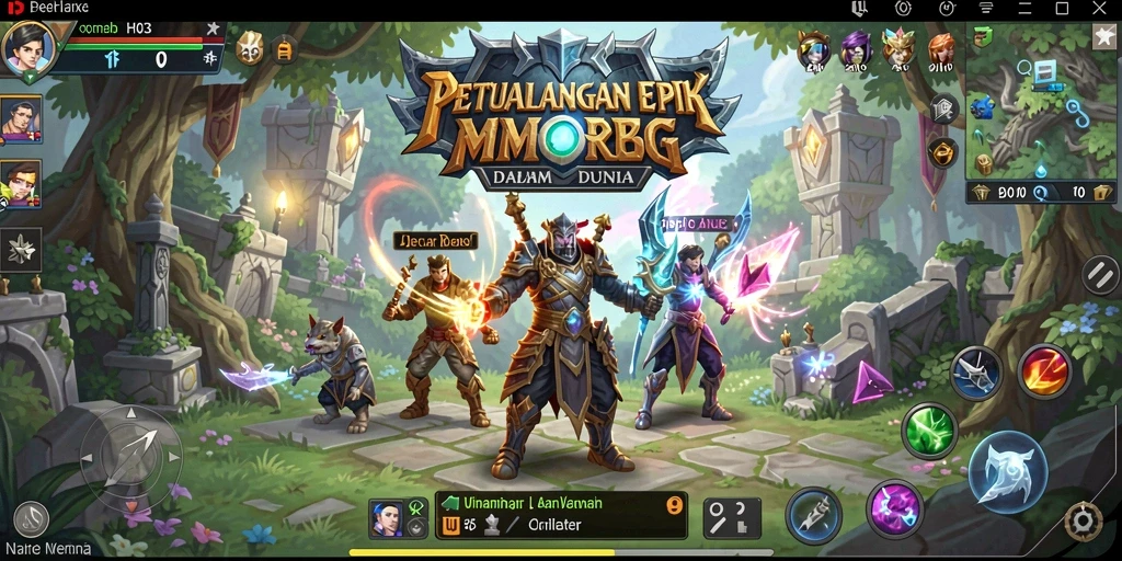 Tampilan gameplay H03 yang menarik saat pertempuran sengit di dunia MMORPG.