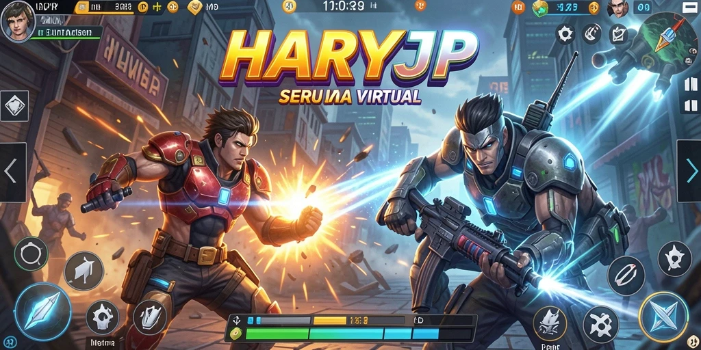Tangkapan layar menunjukkan pertarungan seru dalam game Fighting.