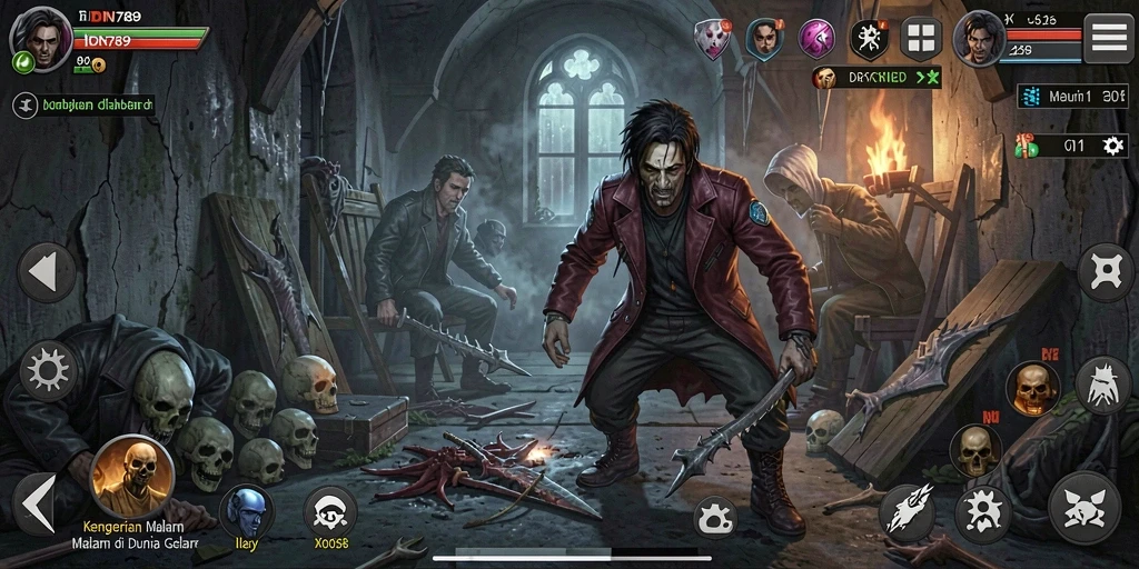 Tangkapan layar menampilkan gameplay menakutkan dalam IDN789.