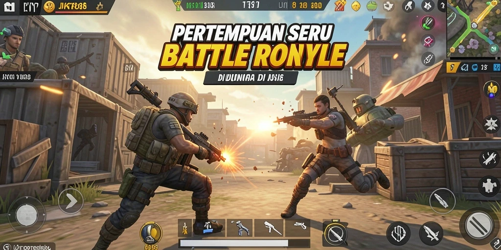 Tangkapan layar dari gameplay JKT88 saat pertempuran intens di Battle Royale.