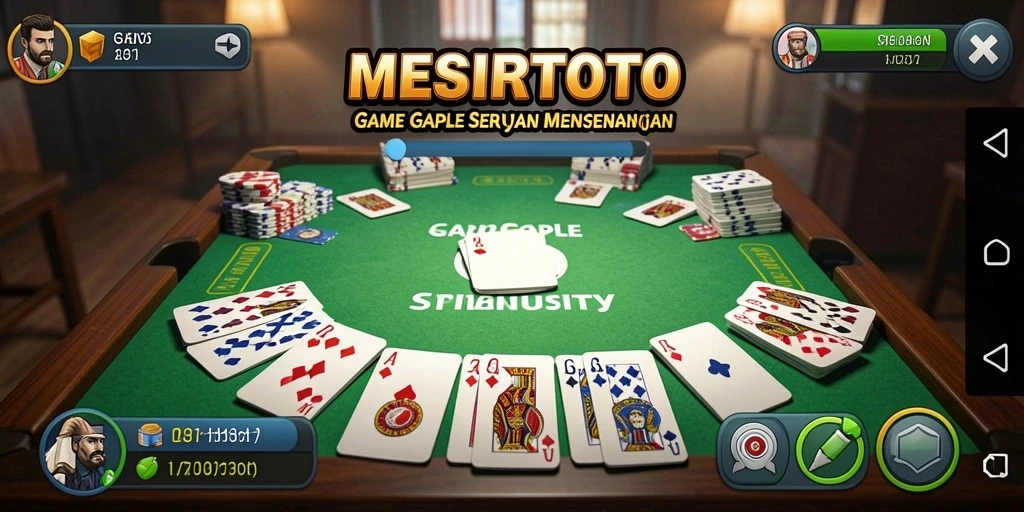 Tampilan gameplay seru dalam game Gaple MESIRTOTO.