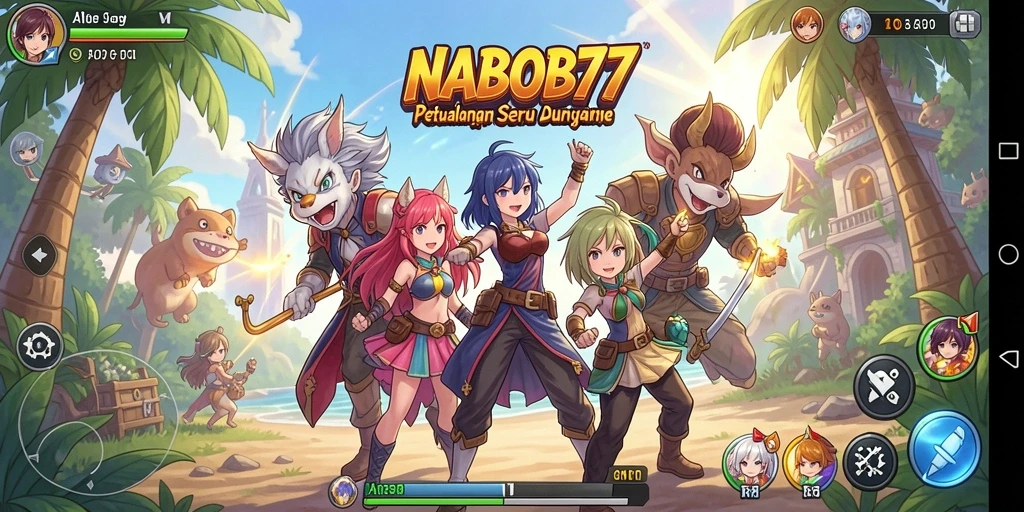 Tangkapan layar NABOB77 menunjukkan pertempuran karakter anime yang dinamis.