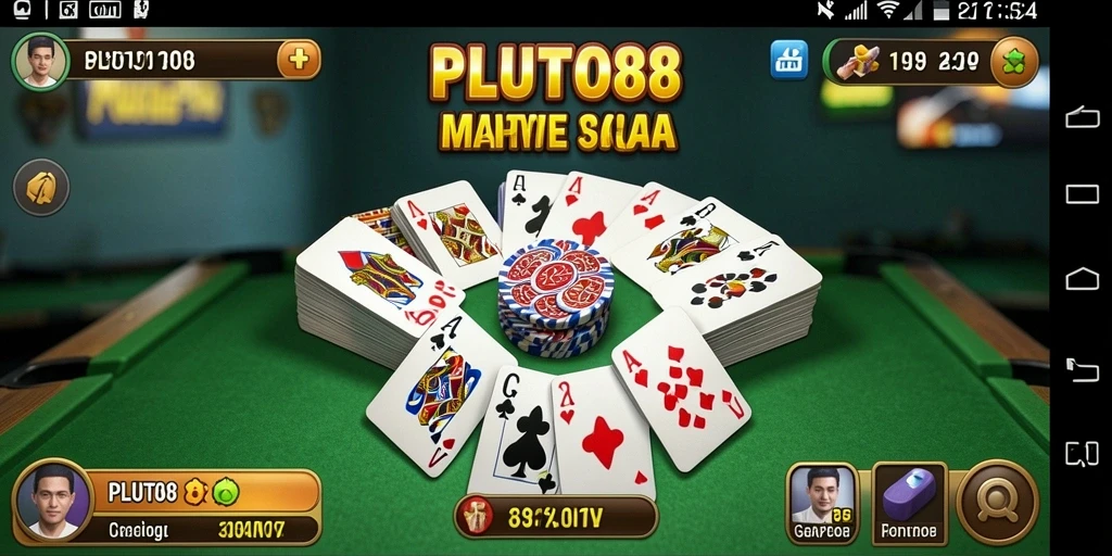 Tampilan gameplay PLUTO88 menunjukkan asyiknya bermain Gaple.