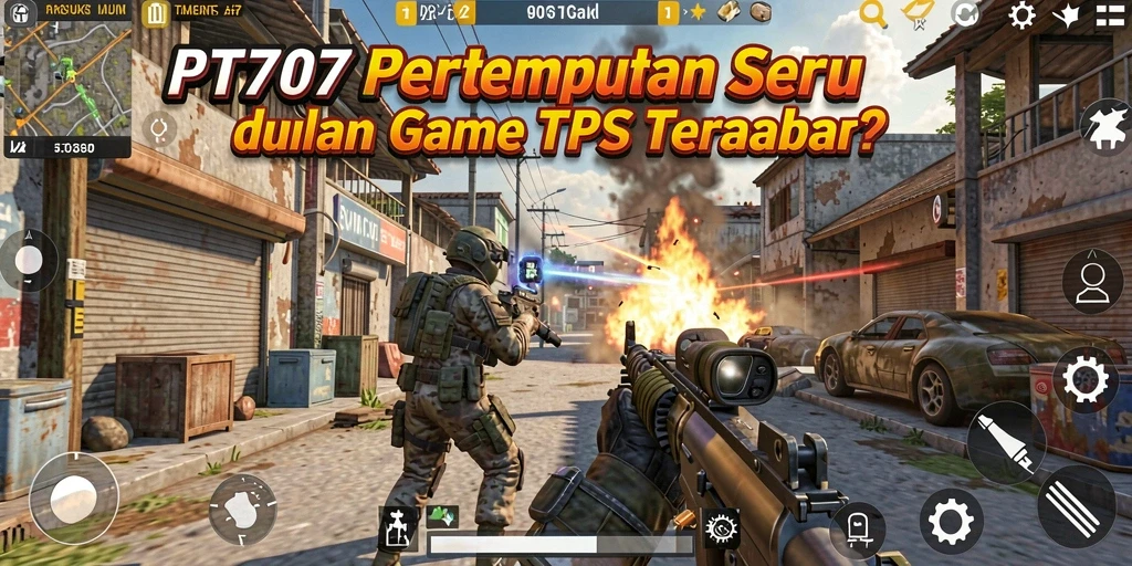 Tampilan seru dari gameplay PT707 dengan aksi tembak-menembak yang menegangkan.