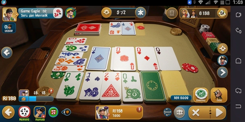 Screenshot utama RI188 menunjukkan pemain sedang bermain Gaple.