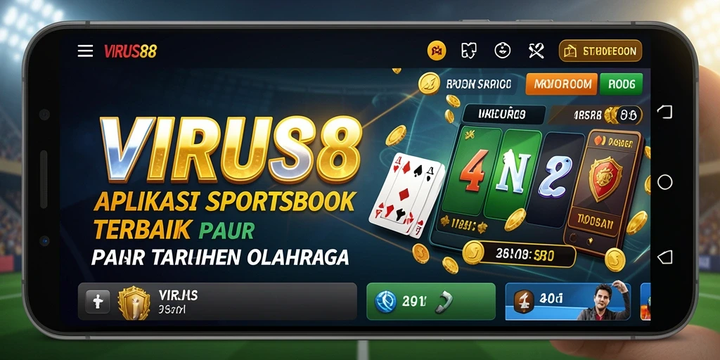 Screenshot utama VIRUS88 menampilkan momen seru taruhan olahraga.